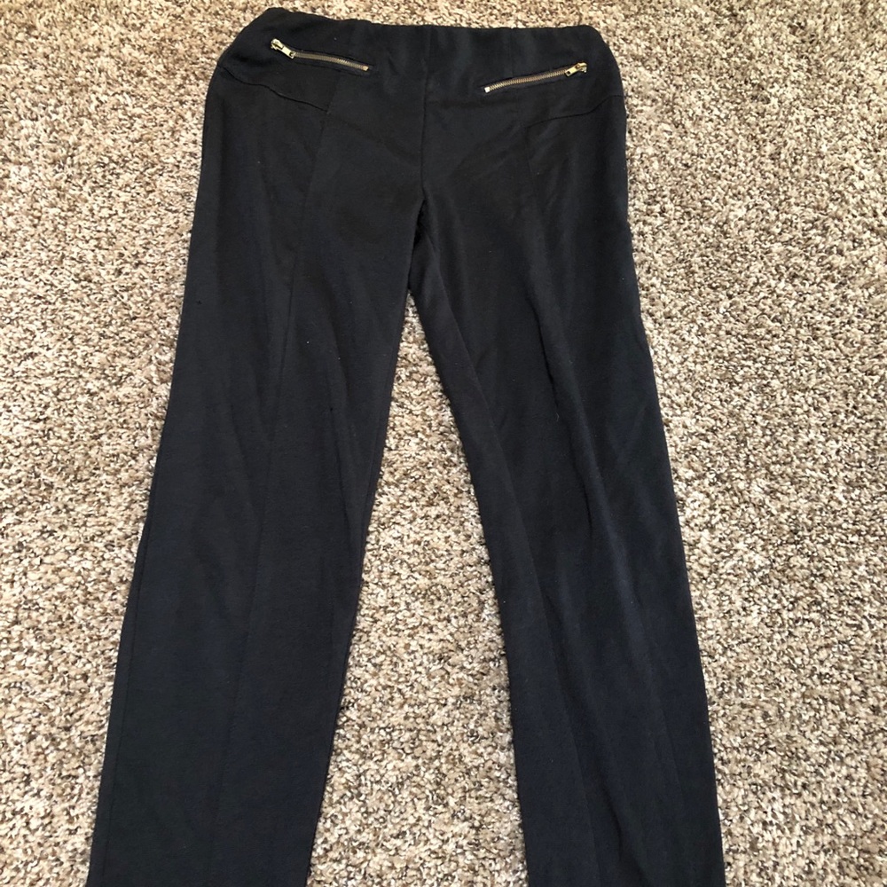 Black with gold zippers work pants